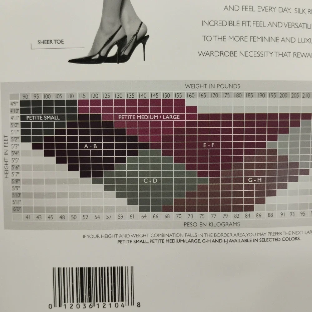 Vtg Hanes Pantyhose Silk‎ Reflections Cool Comfort Barely There 717 Size EF Y2K